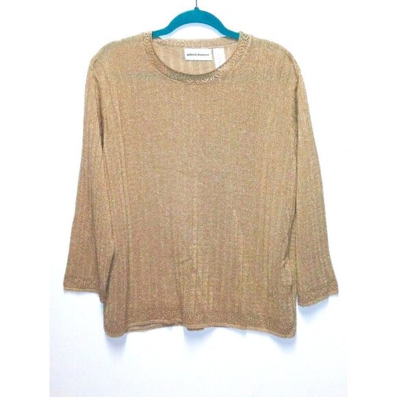 womens Sparkly Gold Top Party/cocktail pullover Sz L Holidays Christmas RELAXED - Picture 1 of 11